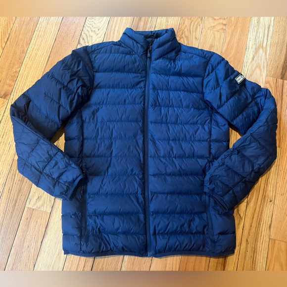 Eddie Bauer EB650 Puffer Jacket Men’s Size Small Navy Down Full Zip Lightweight - Picture 2 of 16
